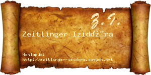 Zeitlinger Izidóra névjegykártya